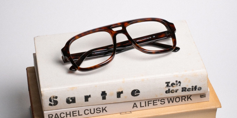 lunette double pont posé sur une pile de livre 